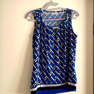 Blue and White Tank Top